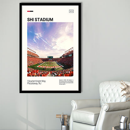 SHI Stadium Print, Rutgers Scarlet Knights Stadium Art, Gifts for him, Sport Art, Framed Art Print Wall Decor