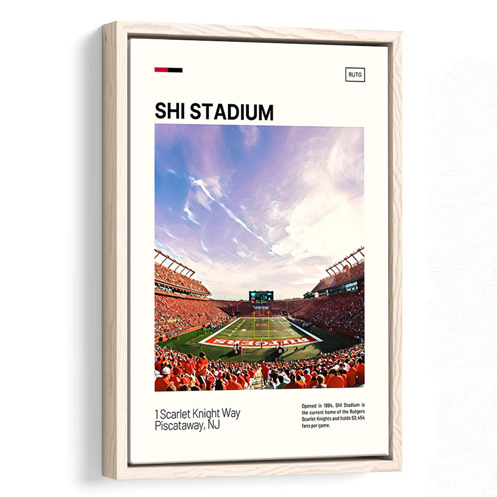 SHI Stadium Print, Rutgers Scarlet Knights Stadium Canvas Art, Man Cave Gift, Floating Framed Canvas Print Wall Art
