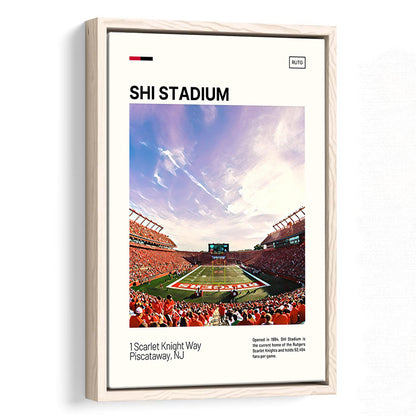 SHI Stadium Print, Rutgers Scarlet Knights Stadium Canvas Art, Man Cave Gift, Floating Framed Canvas Print Wall Art