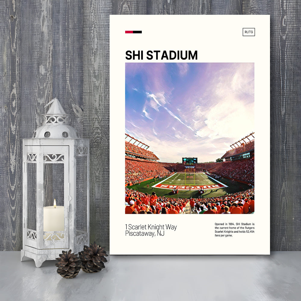 SHI Stadium Print, Rutgers Scarlet Knights Stadium Canvas Art, Fan Gifts, Sport Art, Canvas Print Wall Art