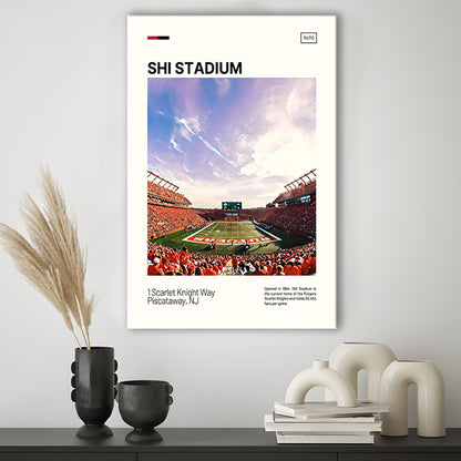SHI Stadium Print, Rutgers Scarlet Knights Stadium Canvas Art, Fan Gifts, Sport Art, Canvas Print Wall Art