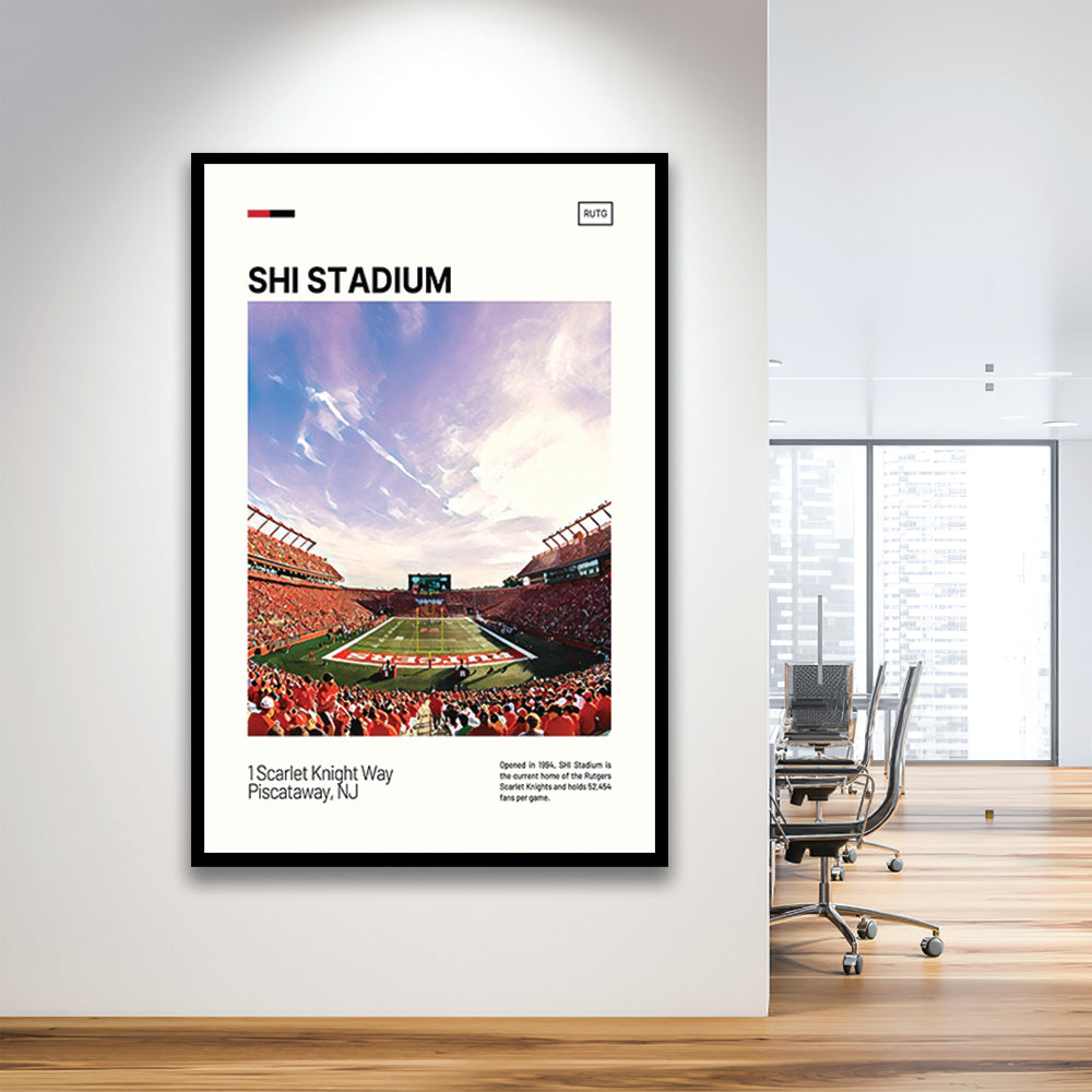 SHI Stadium Print, Rutgers Scarlet Knights Stadium Art, Gifts for him, Sport Art, Framed Art Print Wall Decor