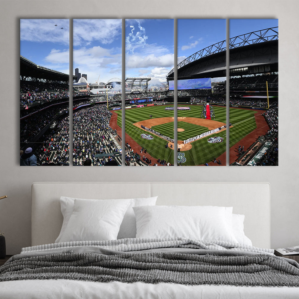 Safeco Field Seattle, Stadium Canvas, Sport Art, Fan Gifts, 5 Panel B, Extra Large Canvas, Canvas Print Wall Art