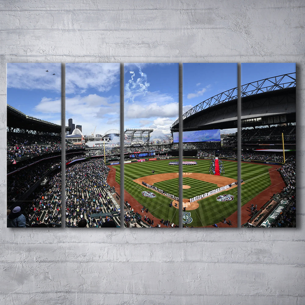 Safeco Field Seattle, Stadium Canvas, Sport Art, Fan Gifts, 5 Panel B, Extra Large Canvas, Canvas Print Wall Art