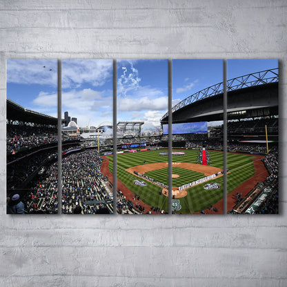 Safeco Field Seattle, Stadium Canvas, Sport Art, Fan Gifts, 5 Panel B, Extra Large Canvas, Canvas Print Wall Art
