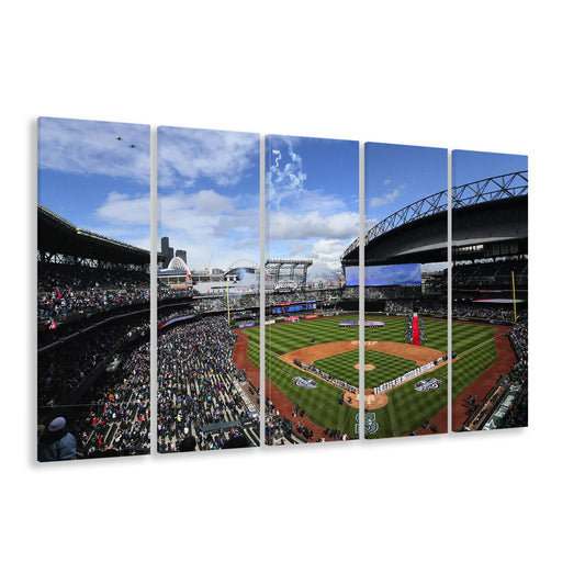 Safeco Field Seattle, Stadium Canvas, Sport Art, Fan Gifts, 5 Panel B, Extra Large Canvas, Canvas Print Wall Art