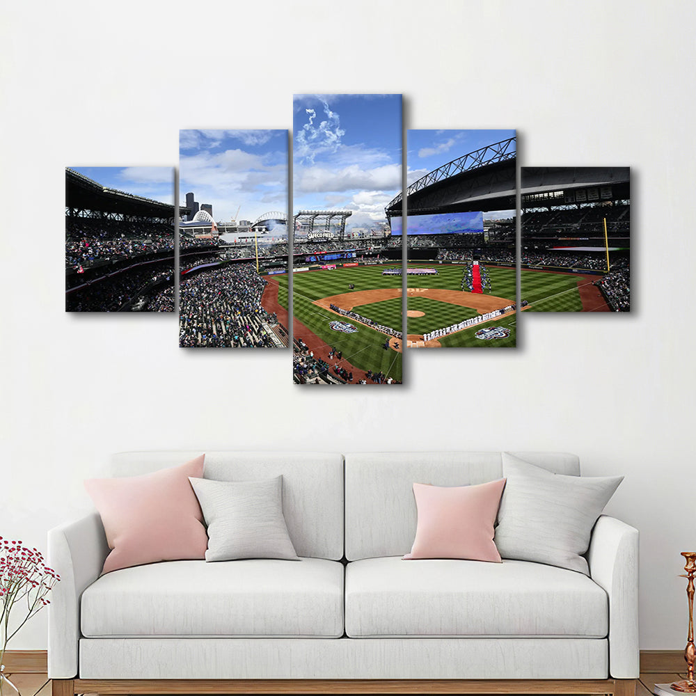 Safeco Field Seattle, Stadium Canvas, Sport Art, Fan Gifts, 5 Panel, Large Canvas, Canvas Print Wall Art