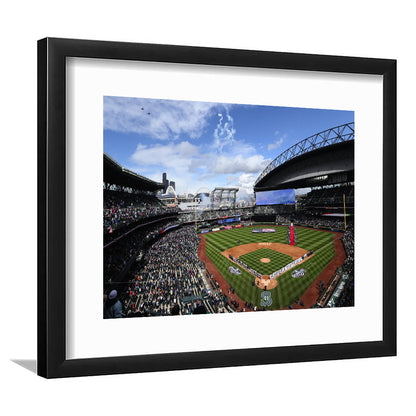 Safeco Field Seattle, Stadium Canvas, Sport Art, Fan Gifts, White Border Framed Art Print Wall Decor