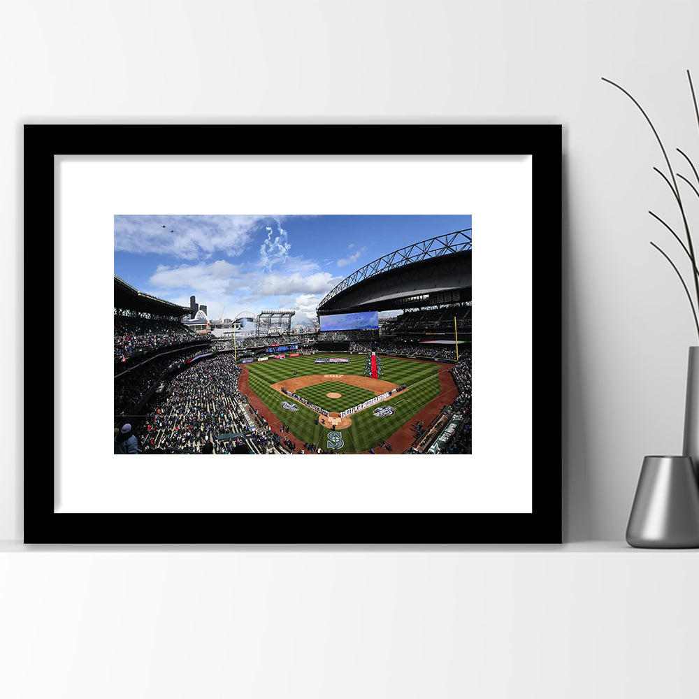 Safeco Field Seattle, Stadium Canvas, Sport Art, Fan Gifts, White Border Framed Art Print Wall Decor