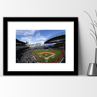 Safeco Field Seattle, Stadium Canvas, Sport Art, Fan Gifts, White Border Framed Art Print Wall Decor