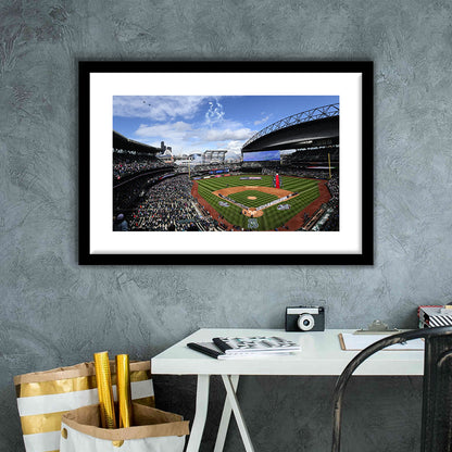 Safeco Field Seattle, Stadium Canvas, Sport Art, Fan Gifts, White Border Framed Art Print Wall Decor