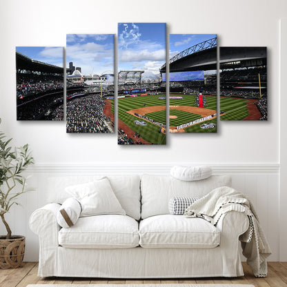 Safeco Field Seattle, Stadium Canvas, Sport Art, Fan Gifts, 5 Panel, Large Canvas, Canvas Print Wall Art