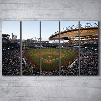 Safeco Field Seattle, Stadium Canvas, Sport Art, 5 Panel B, Extra Large Canvas, Canvas Print Wall Art