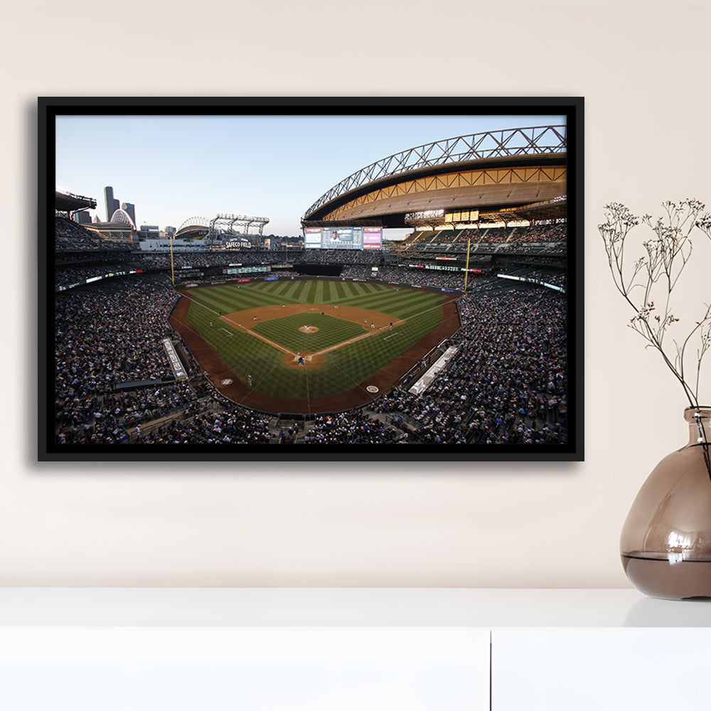 Safeco Field Seattle, Stadium Canvas, Sport Art, Framed Canvas Print Wall Art, Floating Frame