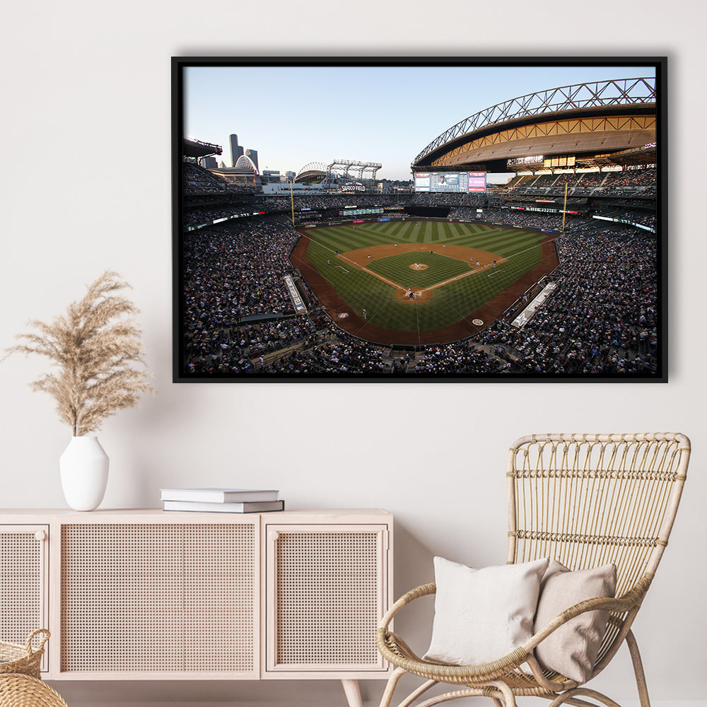 Safeco Field Seattle, Stadium Canvas, Sport Art, Framed Canvas Print Wall Art, Floating Frame