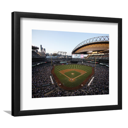 Safeco Field Seattle, Stadium Canvas, Sport Art, Gift for him, White Border Framed Art Print Wall Decor