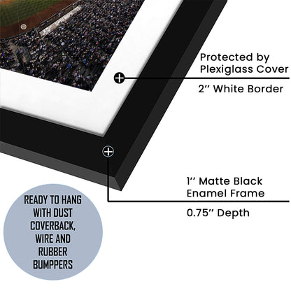 Safeco Field Seattle, Stadium Canvas, Sport Art, Gift for him, White Border Framed Art Print Wall Decor
