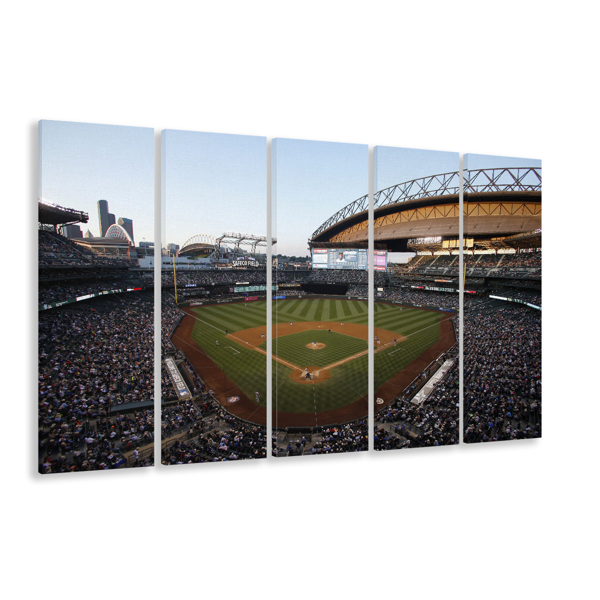 Safeco Field Seattle, Stadium Canvas, Sport Art, 5 Panel B, Extra Large Canvas, Canvas Print Wall Art