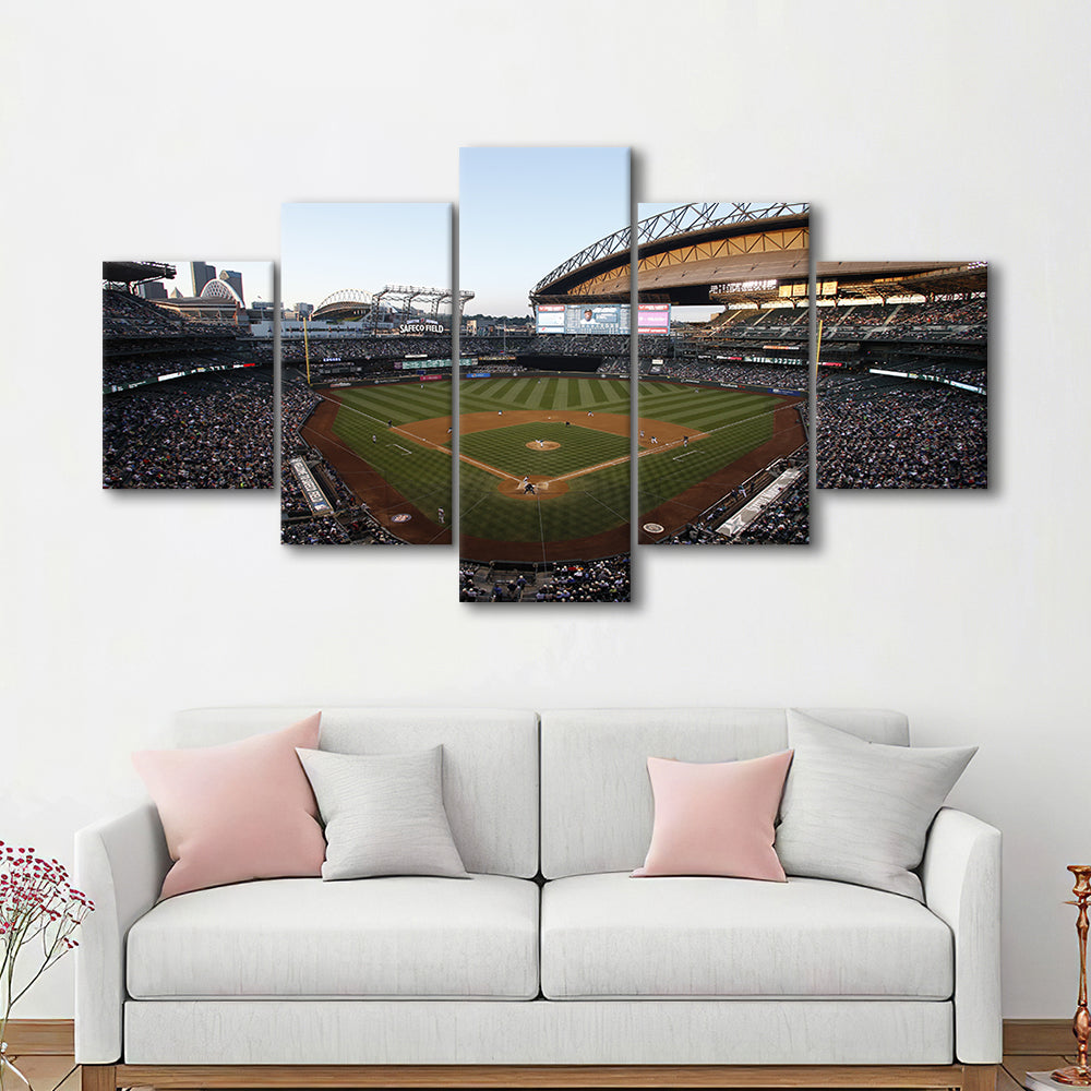 Safeco Field Seattle, Stadium Canvas, Sport Art, Gift for him, 5 Panel, Large Canvas, Canvas Print Wall Art