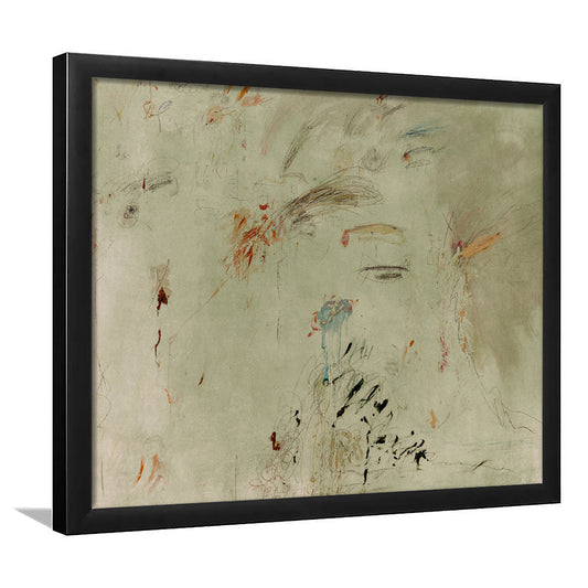 Sage Green Framed Art Print Wall Decor, Extra Large Framed Art Print Wall Decor, Abstract Oil Painting Cottagecore Decor