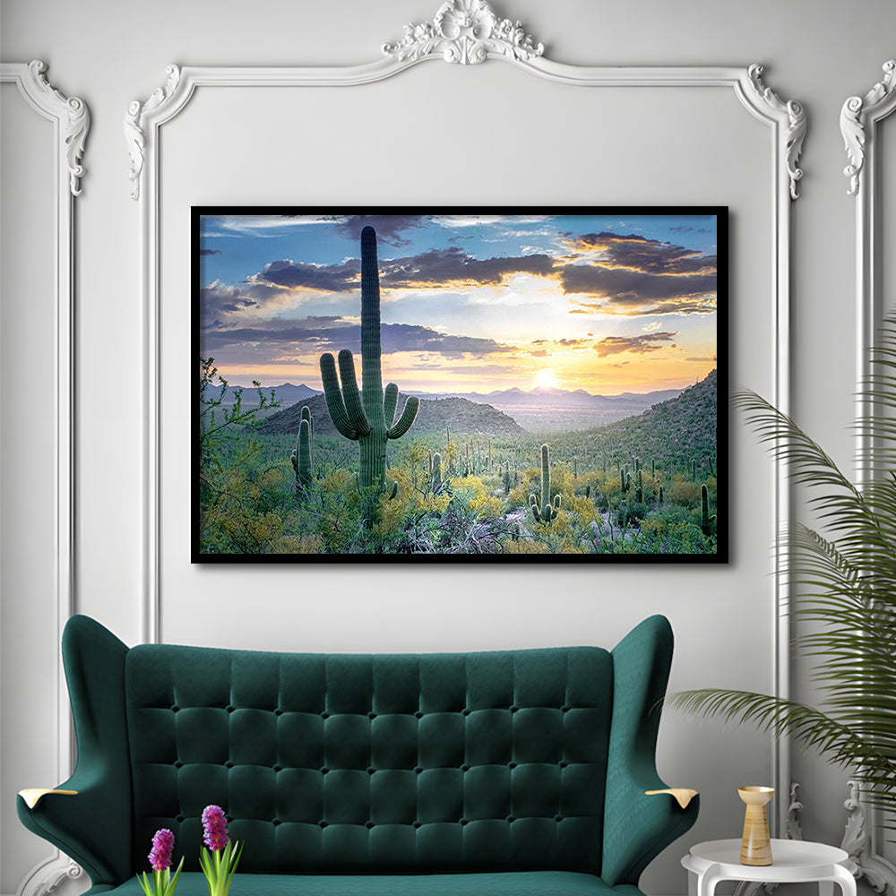 Saguaro National Park Wall Art,Majestic Arizona Art Prints Depicting The Beauty, Framed Art Print, Picture Framed