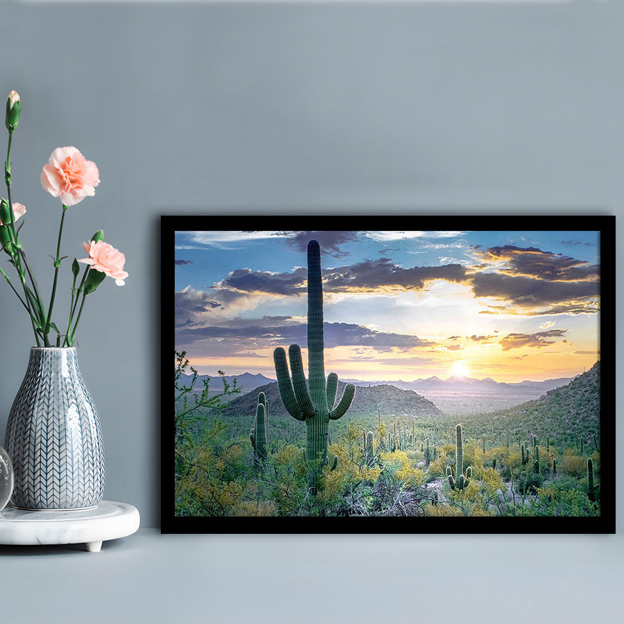 Saguaro National Park Wall Art,Majestic Arizona Art Prints Depicting The Beauty, Framed Art Print, Picture Framed