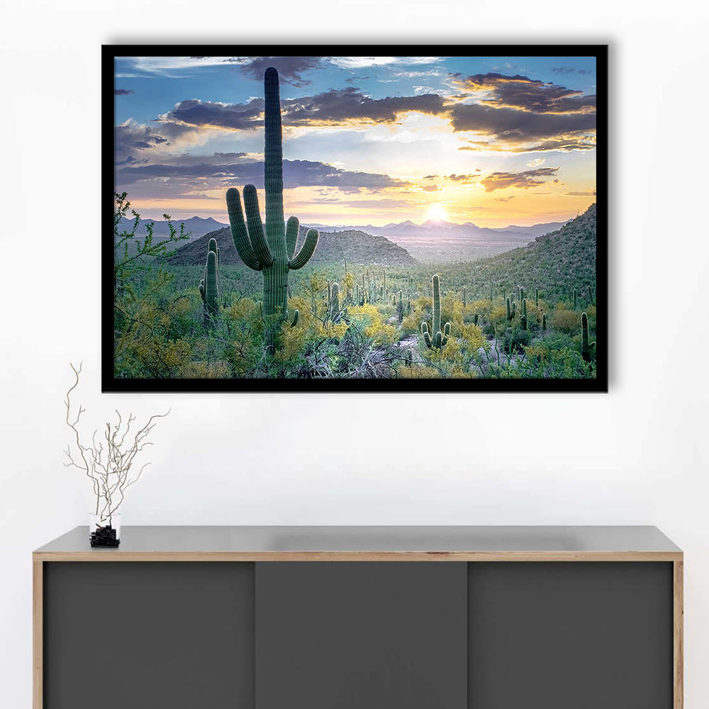 Saguaro National Park Wall Art,Majestic Arizona Art Prints Depicting The Beauty, Framed Art Print, Picture Framed
