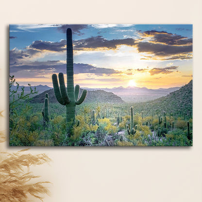 Saguaro National Park Wall Art,Majestic Arizona Canvas Print Depicting the Beauty of the USA, Cavas Print Wall Art Hom Decor