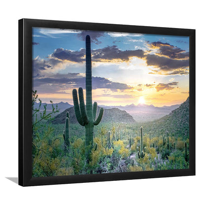 Saguaro National Park Wall Art,Majestic Arizona Art Prints Depicting The Beauty, Framed Art Print, Picture Framed