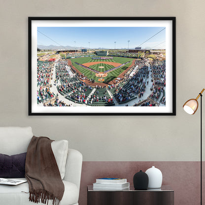 Salt River Fields Stadium, Stadium Canvas, Sport Art, Fan Gifts, White Border Framed Art Print Wall Decor
