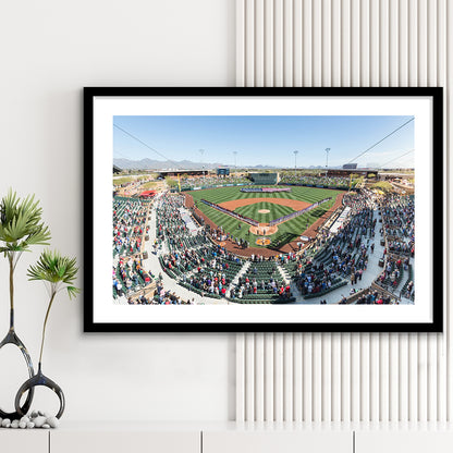Salt River Fields Stadium, Stadium Canvas, Sport Art, Fan Gifts, White Border Framed Art Print Wall Decor