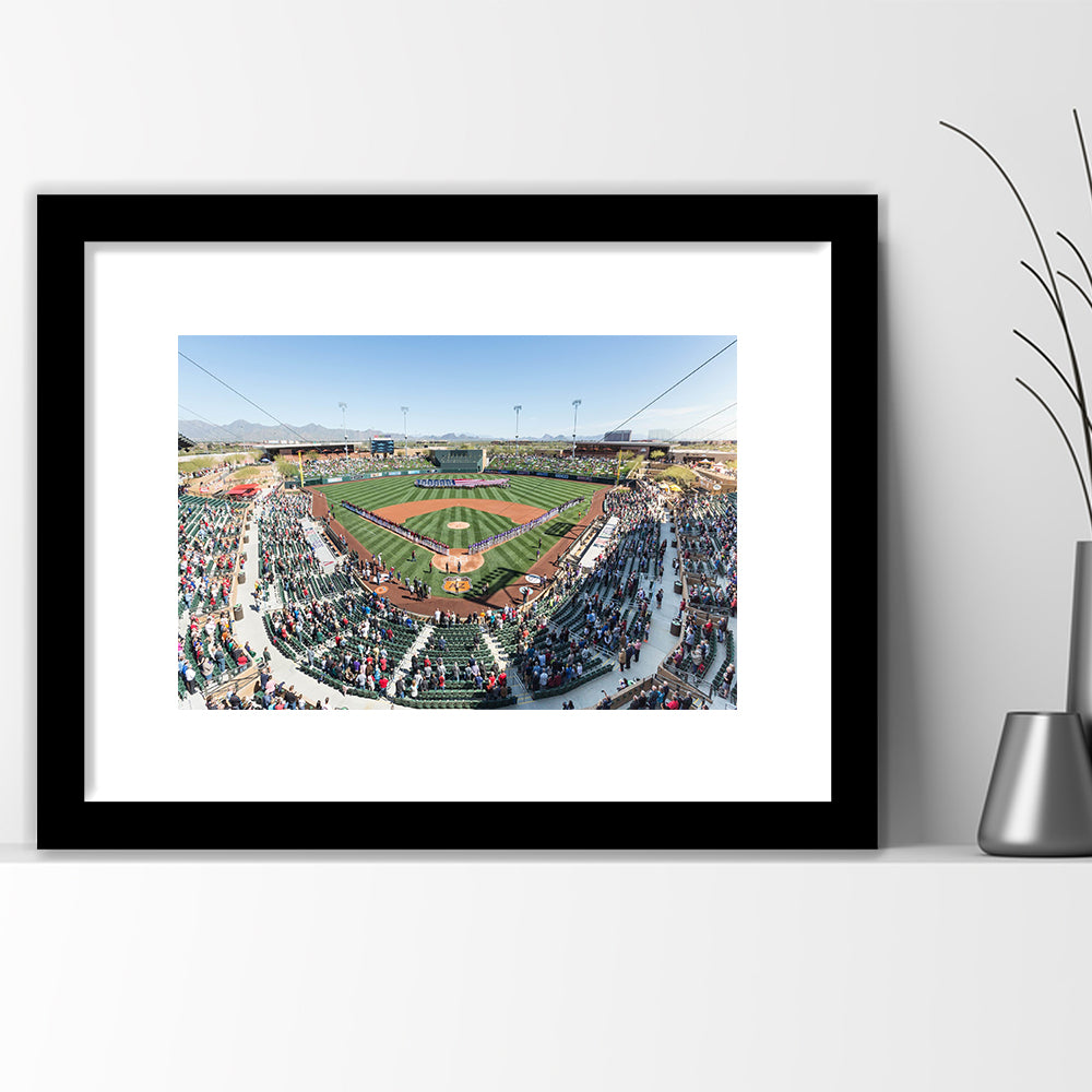 Salt River Fields Stadium, Stadium Canvas, Sport Art, Fan Gifts, White Border Framed Art Print Wall Decor