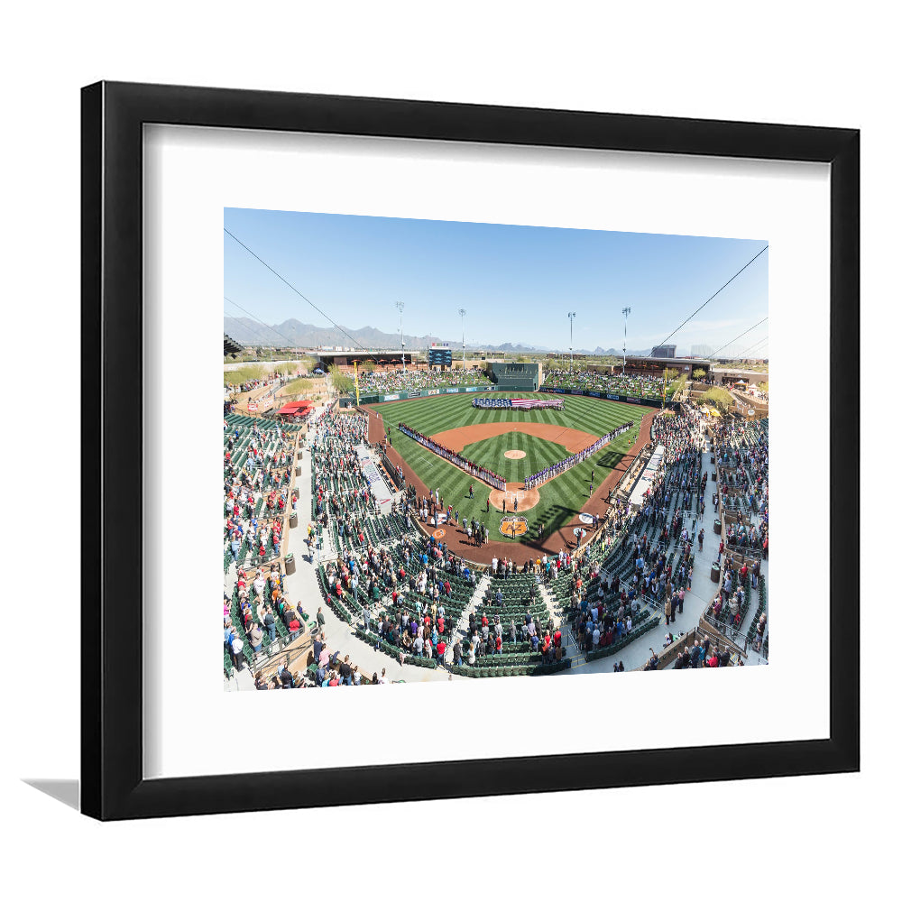 Salt River Fields Stadium, Stadium Canvas, Sport Art, Fan Gifts, White Border Framed Art Print Wall Decor