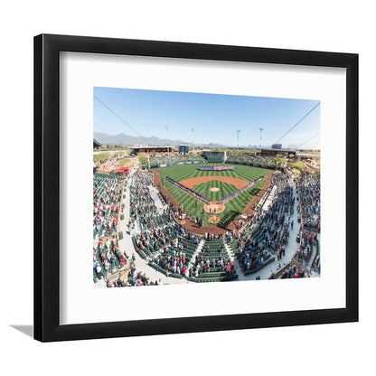 Salt River Fields Stadium, Stadium Canvas, Sport Art, Fan Gifts, White Border Framed Art Print Wall Decor
