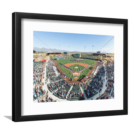 Salt River Fields Stadium, Stadium Canvas, Sport Art, Fan Gifts, White Border Framed Art Print Wall Decor