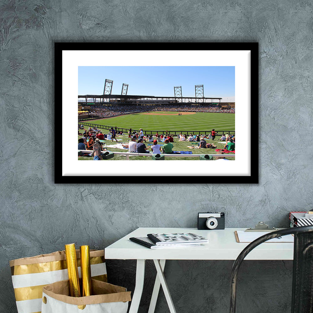 Salt River Fields Stadium, Stadium Canvas, Sport Art, Gift for him, White Border Framed Art Print Wall Decor