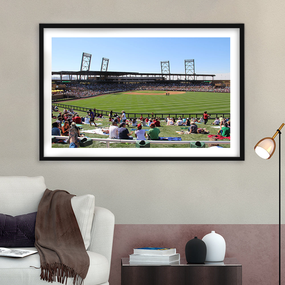 Salt River Fields Stadium, Stadium Canvas, Sport Art, Gift for him, White Border Framed Art Print Wall Decor