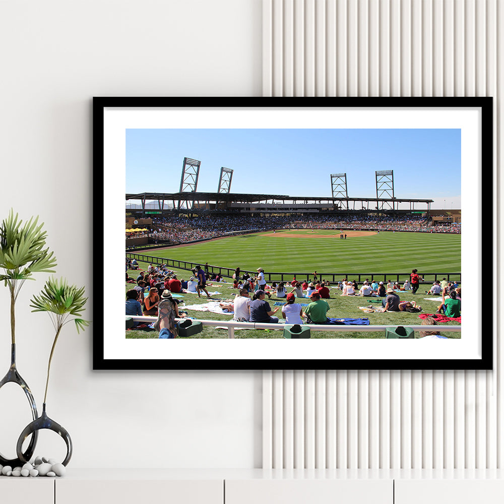 Salt River Fields Stadium, Stadium Canvas, Sport Art, Gift for him, White Border Framed Art Print Wall Decor