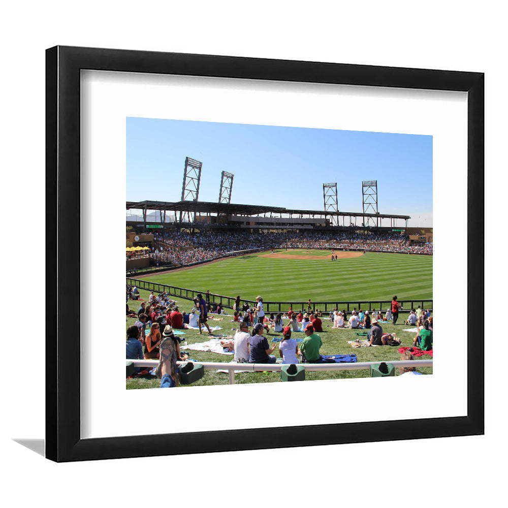 Salt River Fields Stadium, Stadium Canvas, Sport Art, Gift for him, White Border Framed Art Print Wall Decor