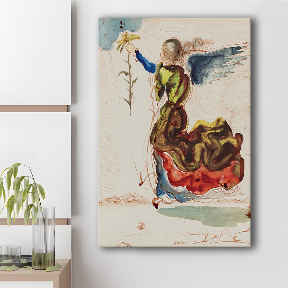 Salvador Dali Angel Of The Annunciation Print, Salvador Dali Exhibition Wall Art Print, Canvas Print, Canvas Decor