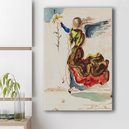 Salvador Dali Angel Of The Annunciation Print, Salvador Dali Exhibition Wall Art Print, Canvas Print, Canvas Decor