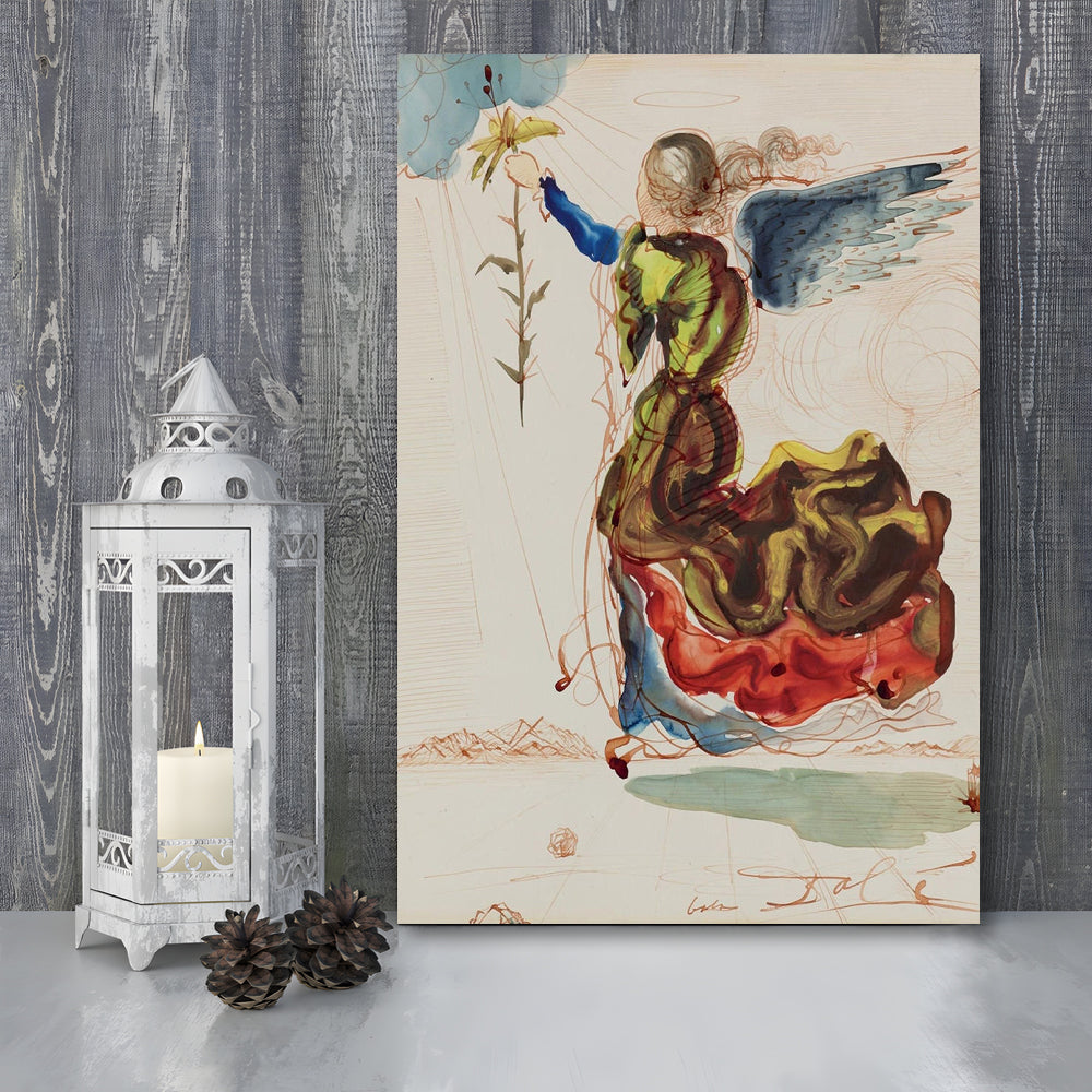 Salvador Dali Angel Of The Annunciation Print, Salvador Dali Exhibition Wall Art Print, Canvas Print, Canvas Decor