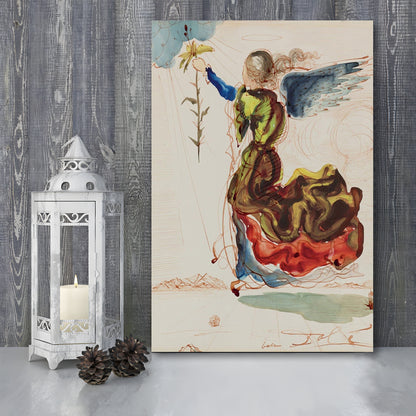 Salvador Dali Angel Of The Annunciation Print, Salvador Dali Exhibition Wall Art Print, Canvas Print, Canvas Decor