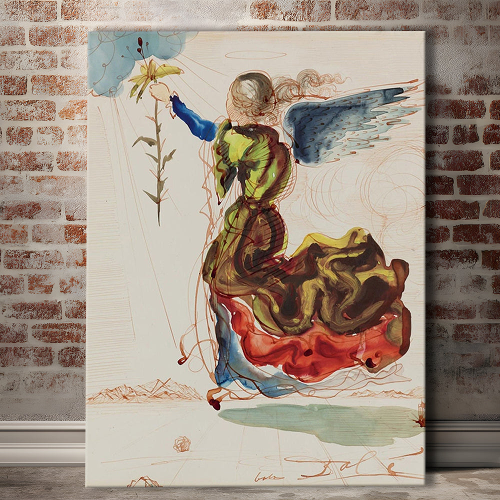 Salvador Dali Angel Of The Annunciation Print, Salvador Dali Exhibition Wall Art Print, Canvas Print, Canvas Decor