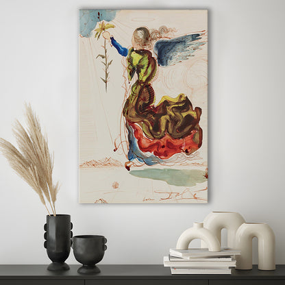Salvador Dali Angel Of The Annunciation Print, Salvador Dali Exhibition Wall Art Print, Canvas Print, Canvas Decor