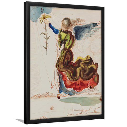 Salvador Dali Angel Of The Annunciation Print, Salvador Dali Exhibition Wall Art Print, Framed Art Print, Fine Art Print
