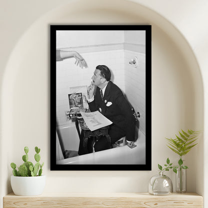 Salvador Dali Black and White Art Famous Surrealist Painter, Framed Art Print Wall Decor