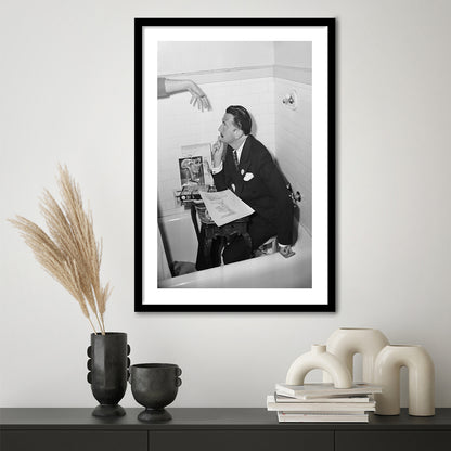 Salvador Dali Black and White Art Famous Surrealist Painter, Framed Art Print White Border Wall Decor