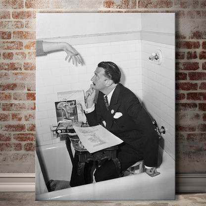 Salvador Dali Black and White Art Famous Surrealist Painter, Canvas Print Wall Art