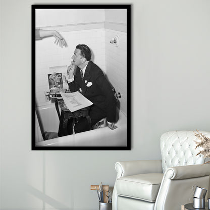 Salvador Dali Black and White Art Famous Surrealist Painter, Framed Art Print Wall Decor